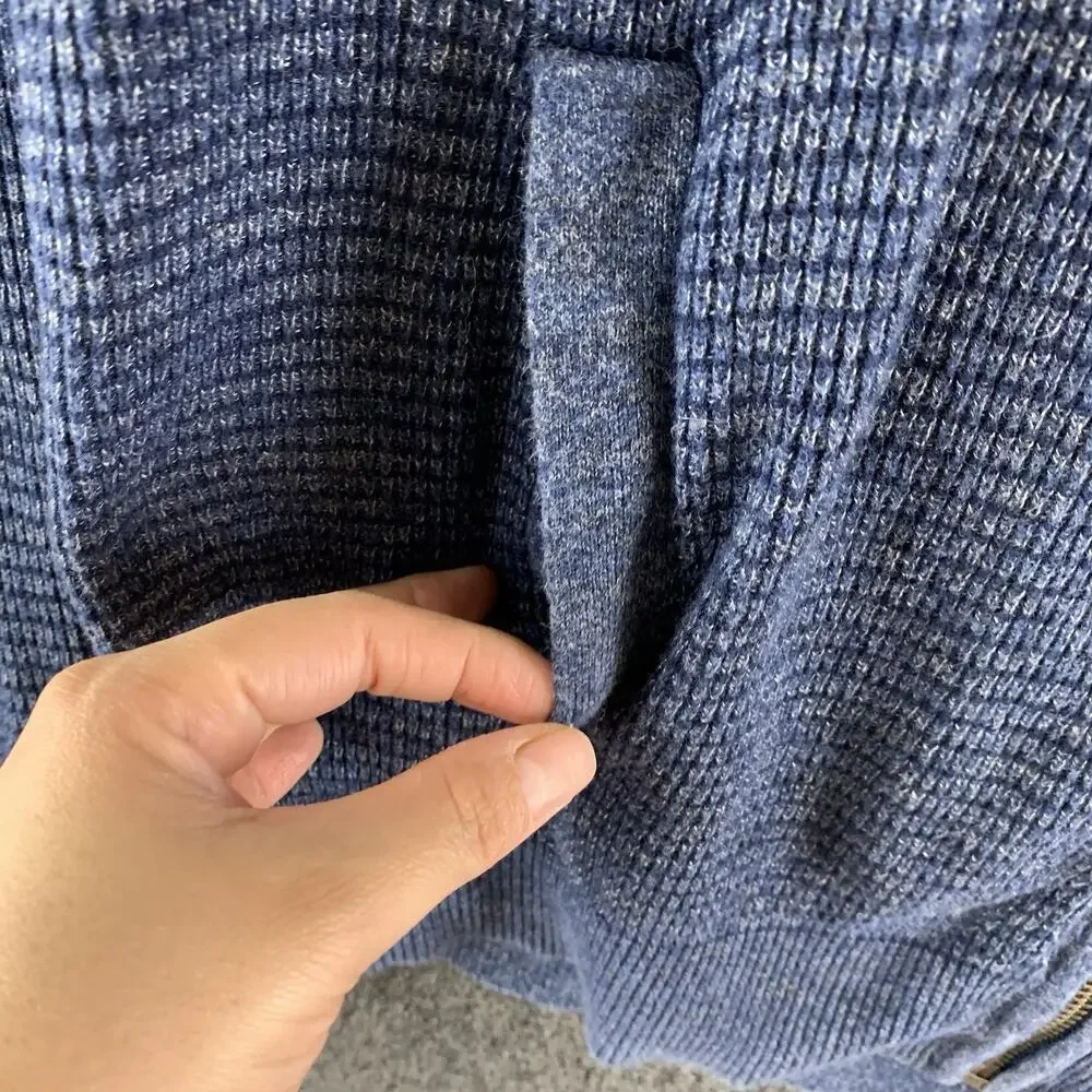 EXPRESS Men’s Jacket Sweater Knit Full Zip Long Sleeve Blue Size Small